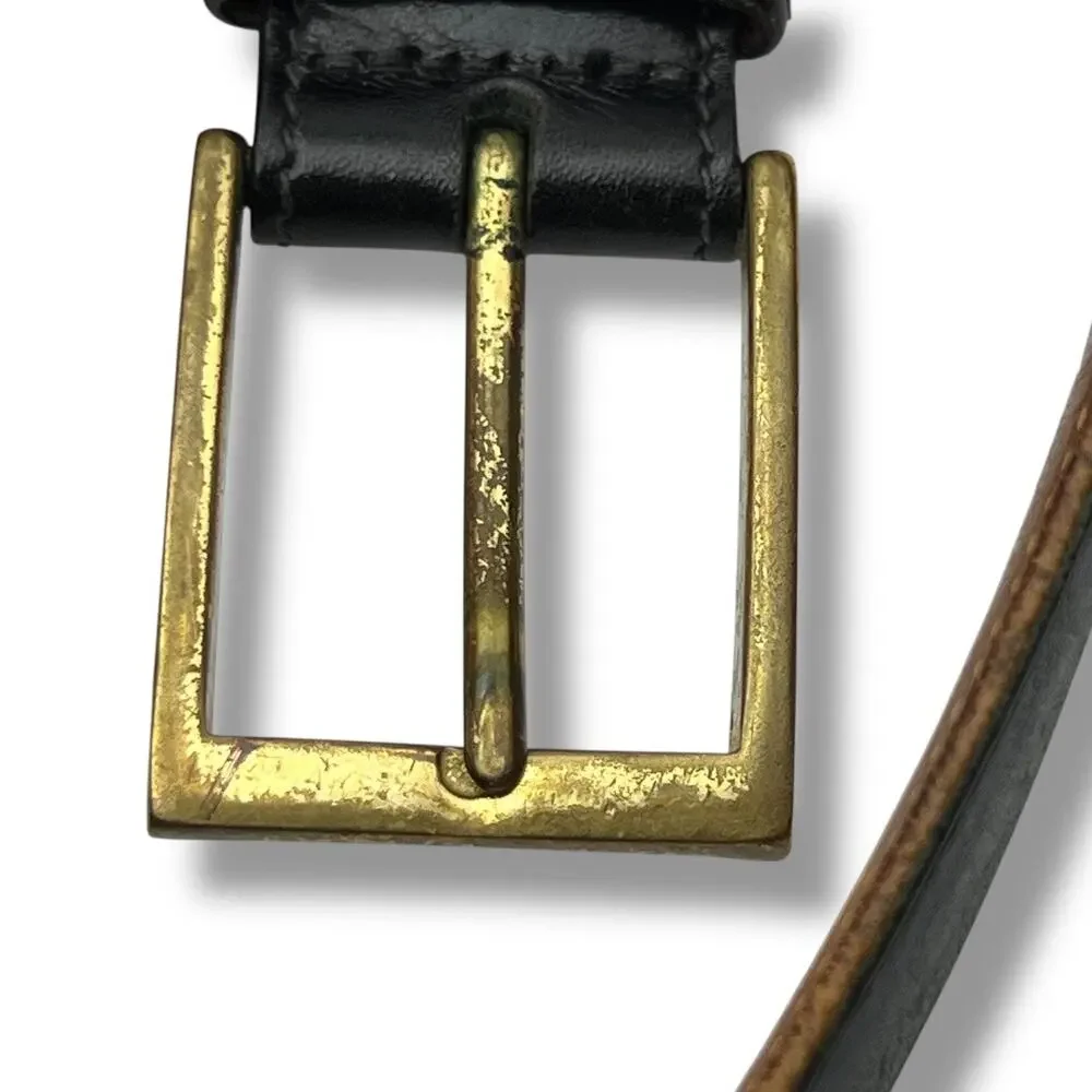 Men's Brooks Brothers Gold Buckle Leather Dress Belt Small